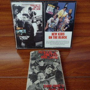 Lot of 3 Assorted New Kids on The Block Pop Music Cassette Tapes (Tested)